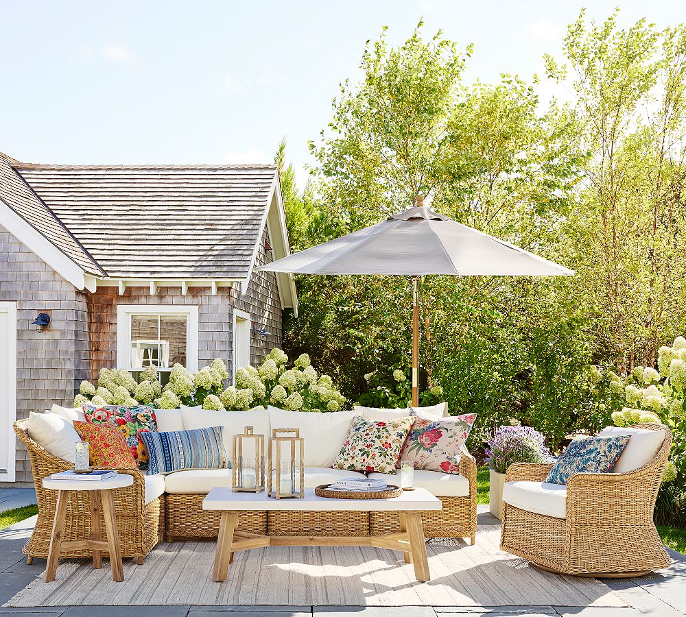 Westport Wicker 6-Piece Outdoor Sectional (121") by Pottery Barn