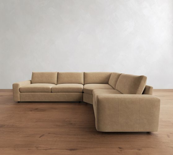 Sierra Leather 3-Piece Wedge Sectional (139"-149") by Pottery Barn