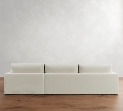Westwood Square Arm Slipcovered Chaise Sectional (131"&ndash;149")