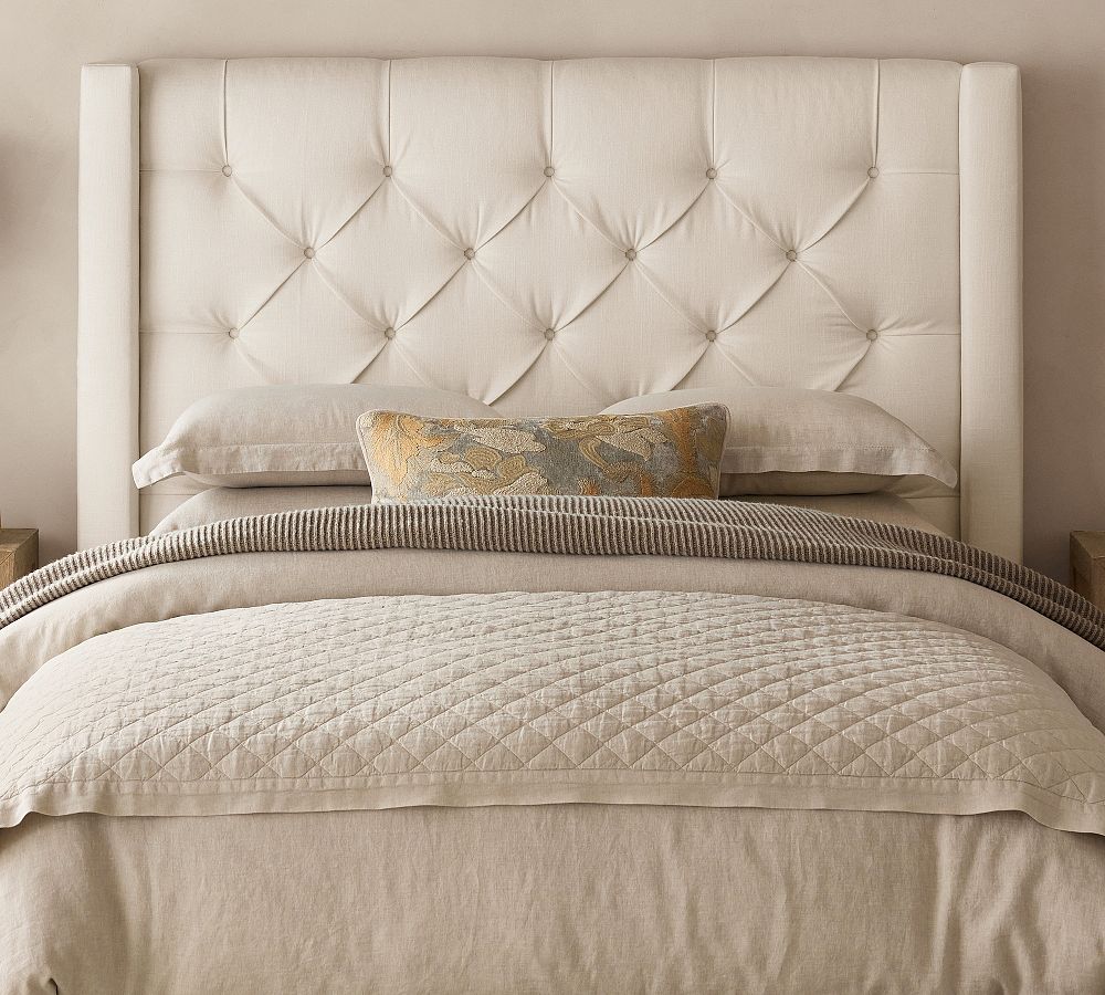 Harper Tufted Upholstered Wall Mounted Headboard by Pottery Barn
