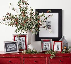 Personalized Silver-Plated Grosgrain Ribbon Mat Frame - Red