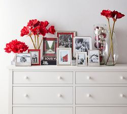 Personalized Silver-Plated Grosgrain Ribbon Mat Frame - Red