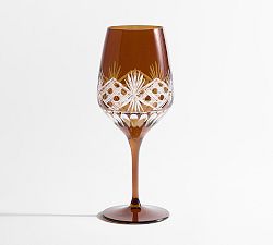 Antique Cut Glass Wine Stem Glasses - Set of 4
