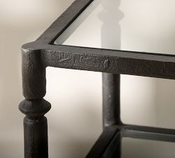 Estelle Rectangular Glass Side Table (17.5")