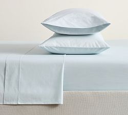 Open Box: 400-Thread-Count Organic Percale Sheet Set, Cal. King - Sky Blue