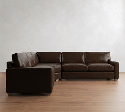 PB Comfort Modern Square Arm Leather 3-Piece L-Shaped Sleeper Sectional (119")