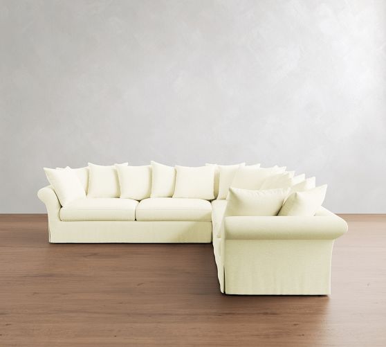 Windsor Slipcovered 3-Piece L-Shaped Sectional (123") by Pottery Barn
