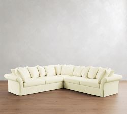 Windsor Slipcovered 3-Piece L-Shaped Sectional (123")
