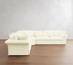 Windsor Slipcovered 3-Piece L-Shaped Wedge Sectional (134")