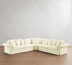 Windsor Slipcovered 3-Piece L-Shaped Wedge Sectional (134")