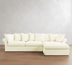 Windsor Slipcovered Chaise Sectional (132"&ndash;144")