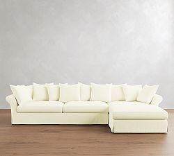Windsor Slipcovered Chaise Sectional (132"&ndash;144")