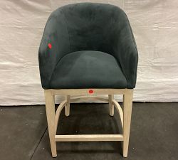 Open Box: Baldwin Upholstered Counter Stool (25.5") -Performance Everydayvelvet Smoke, Fog