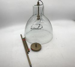 Open Box: Bridget Recycled Glass Pendant, Large (17" Diam.) - Tumbled Brass