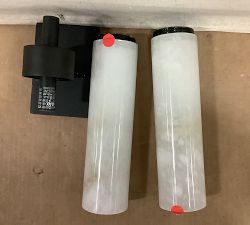 Open Box: Frances Alabaster Double Tube Sconce (22") - Matte Black
