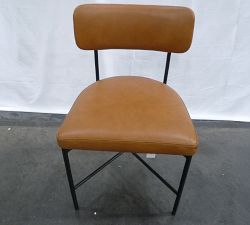 Open Box: Maison Leather Dining Side Chair - Statesville Caramel, Antique Bronze Leg