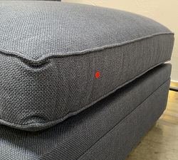 Open Box: Pearce Upholstered Right Bumper - Performance Chateau Basketweave Navy, Espresso Finish