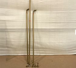 Open Box: Somorset Hidden Connection Room Darkening Curtain Rod, 108" - 144", 1.25" Diam. -  Burnished Brass