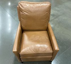 Open Box: Tyler Square Arm Leather Manual Tall Recliner with Nailheads (41") - Vintage Caramel, Espresso