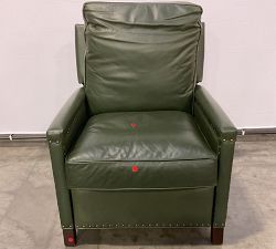 Open Box: Tyler Square Arm Leather Tall Manual Recliner with Nailheads - Vintage Hunter, Espresso