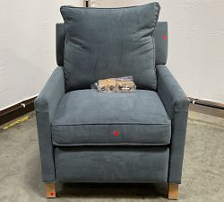 Open Box: Tyler Square Arm Upholstered Recliner without Nailheads - Performance Everydayvelvet Slate, Seadrift Finish