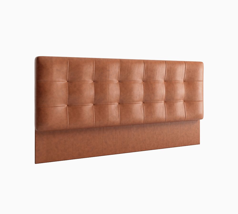 Grid Tufted Leather Wall Mounted Headboard by Pottery Barn
