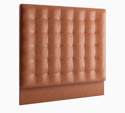 Grid Tufted Leather Wall Mounted Headboard