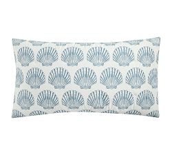 Open Box: Shell Motif Percale Sham, King - Blue Multi