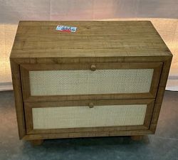 Open Box: Catalina Cane Nightstand (30") - Antique Umber