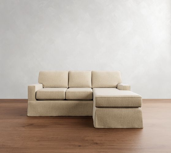Buchanan Square Arm Slipcovered Reversible Chaise Sectional (84") by Pottery Barn