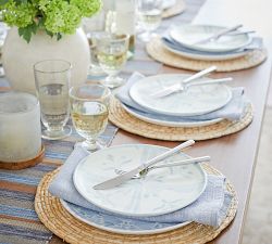 Chambray Tile Stoneware Dinner Plates - Set of 4