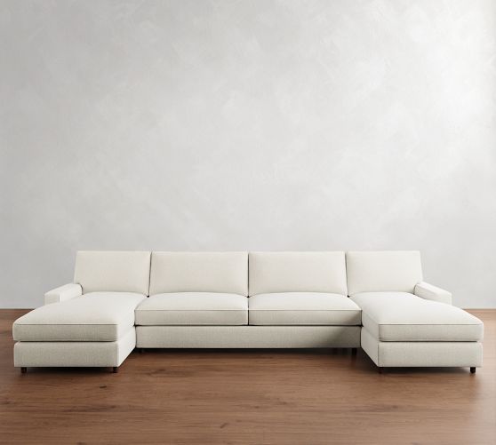 PB Comfort Square Arm Double Chaise Sectional (131"-165") by Pottery Barn
