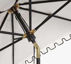 Scalloped Rectangular Metal Umbrella with Metal Accents (10')