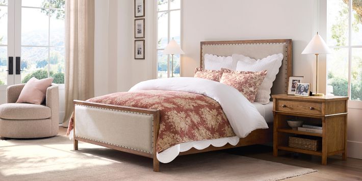 Juliette Toile Handcrafted Reversible Pick-Stitch Quilt | Pottery Barn