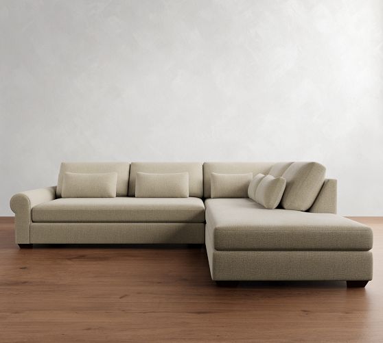 Big Sur Roll Arm Deep Seat Return Bumper Sectional (114"-146") by Pottery Barn