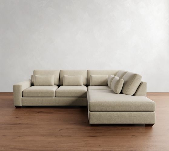 Big Sur Square Arm Deep Seat 3-Piece Bumper Sectional (120") by Pottery Barn