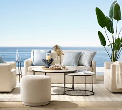 Delaney Marble Round Nesting Outdoor Coffee Table