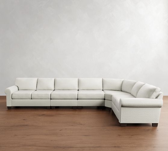 Buchanan Roll Arm 5-Piece Curved Wedge Sectional (179") by Pottery Barn