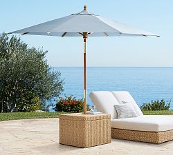 Kostas Wicker Umbrella Stand Side Table with Storage (20")