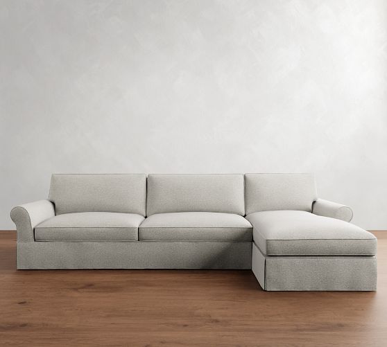 PB Comfort Roll Arm Slipcovered Chaise Sectional (106"-132") by Pottery Barn