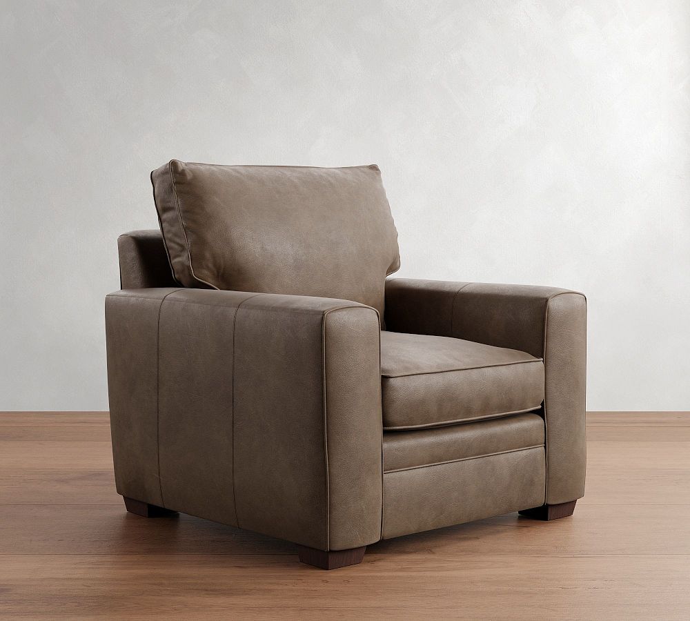 Pearce Square Arm Leather Chair by Pottery Barn