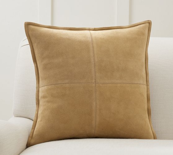Pieced Suede Pillow Cover