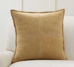 Pieced Suede Pillow Cover