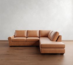 Big Sur Roll Arm Leather Bumper Sectional (115")