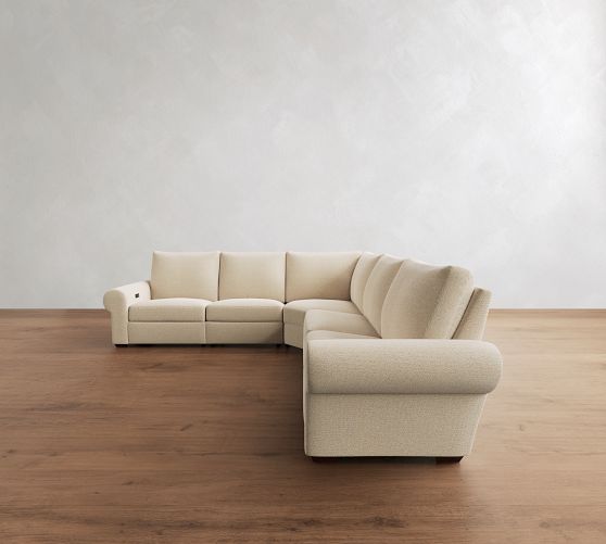 Big Sur Roll Arm Power Reclining L-Shaped Sectional (122") by Pottery Barn