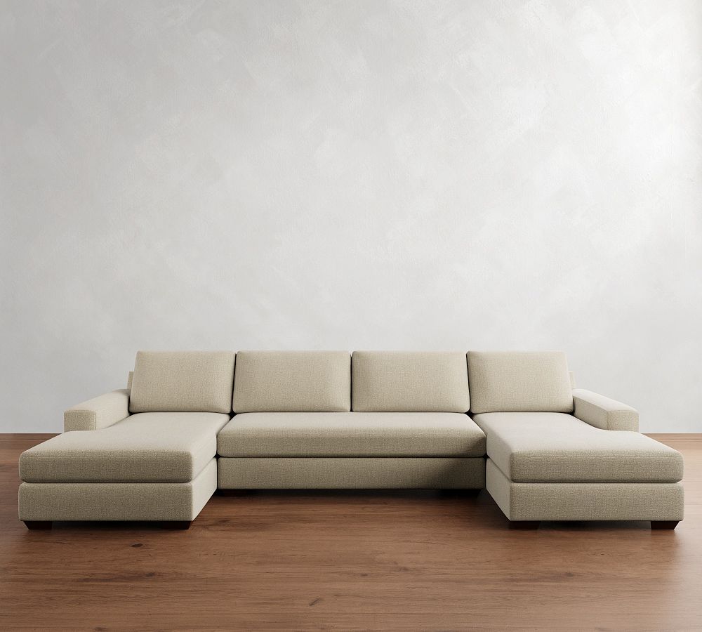 Big Sur Square Arm Double Chaise Sectional (146"-198") by Pottery Barn