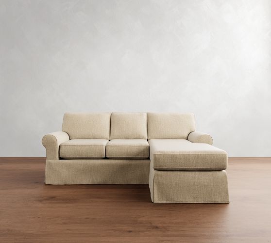 Buchanan Roll Arm Slipcovered Reversible Chaise Sectional (87") by Pottery Barn