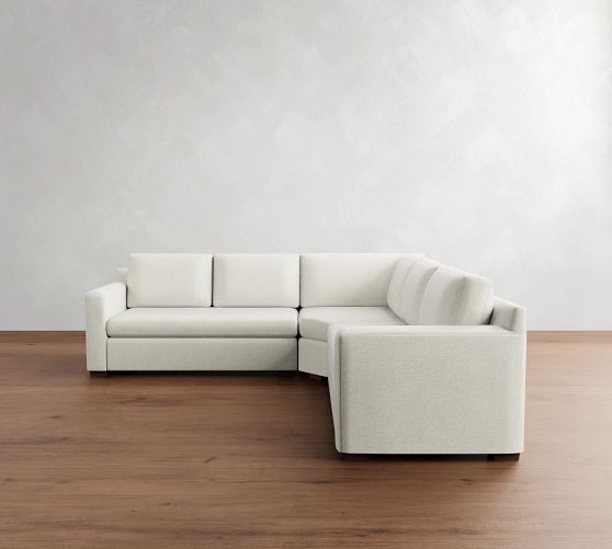 Shasta Square Arm 3-Piece L-Shaped Wedge Sectional (105"-110") by Pottery Barn