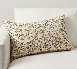 Zea Embroidered Lumbar Pillow Cover
