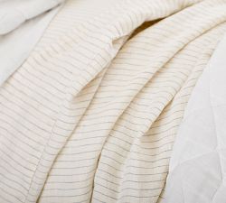 Belgian Flax Linen Pinstripe Sheet Set